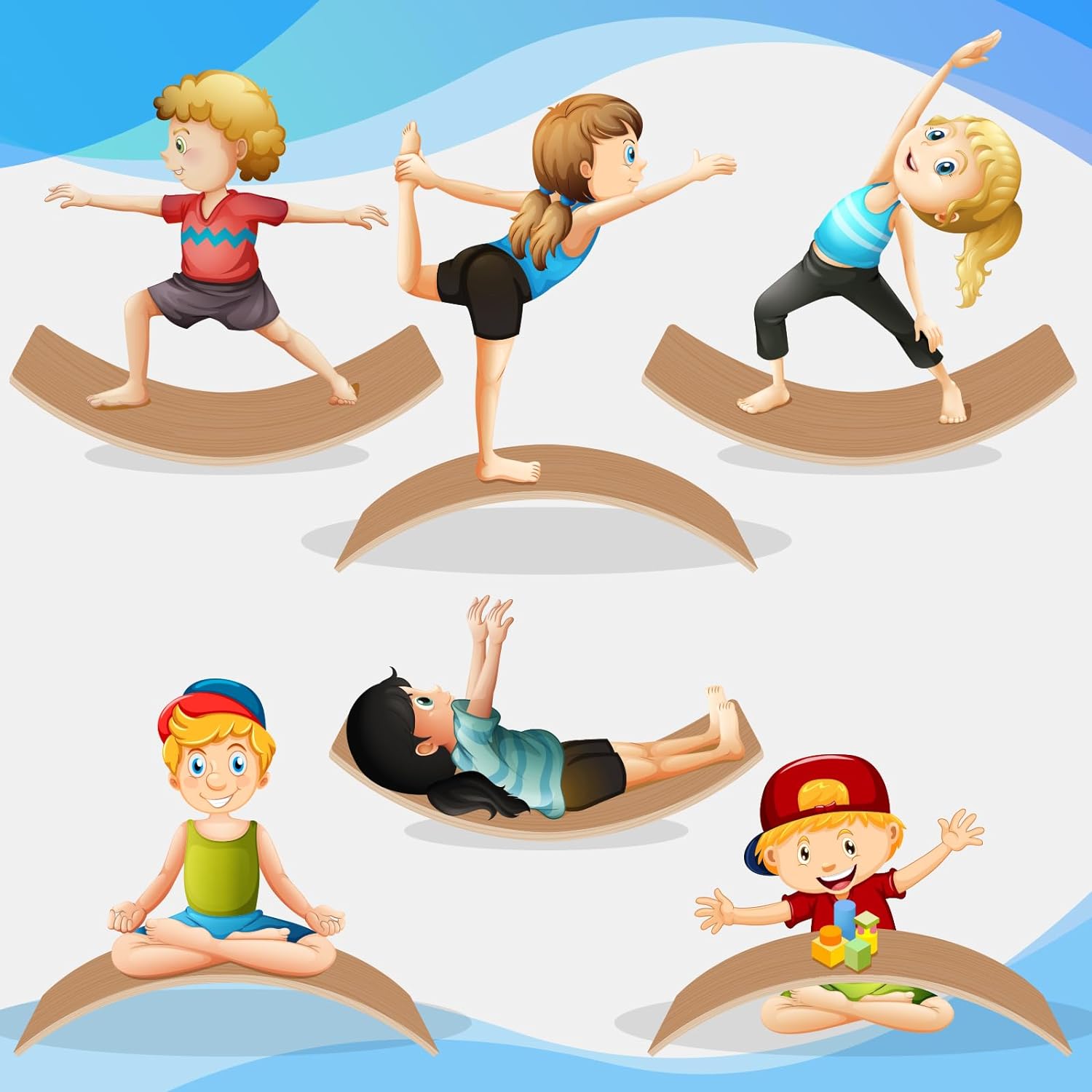 Wooden Balance Board Kids, Natural Wobble Board Wooden Toys for Toddlers Kids & Adults