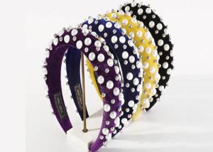 Wholesale Flannelette high cranial girls fabric headbands sticky bead headband Yiwu hair accessories from china suppliers