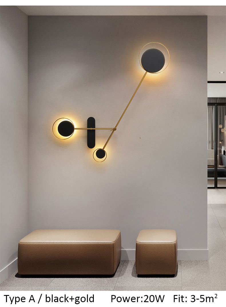 Modern minimalist wall light Home Bedroom swing arm lamp Adjustable Black loft round wall light(WH-OR-258)