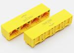 Four Ports Harmonica Ganged RJ45 Lan Jack For Network Routers Yellow Color