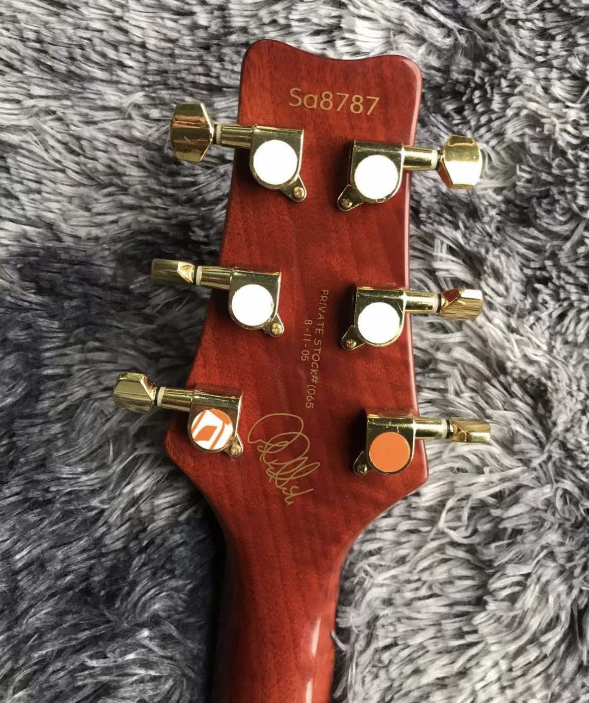 Custom PR Custom Electric Guitar Tiger Flamed Maple Top Shells Wrap The Edges