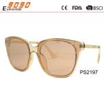 Lady fashion sunglasses made of plastic, 100% UV Protection Lenses