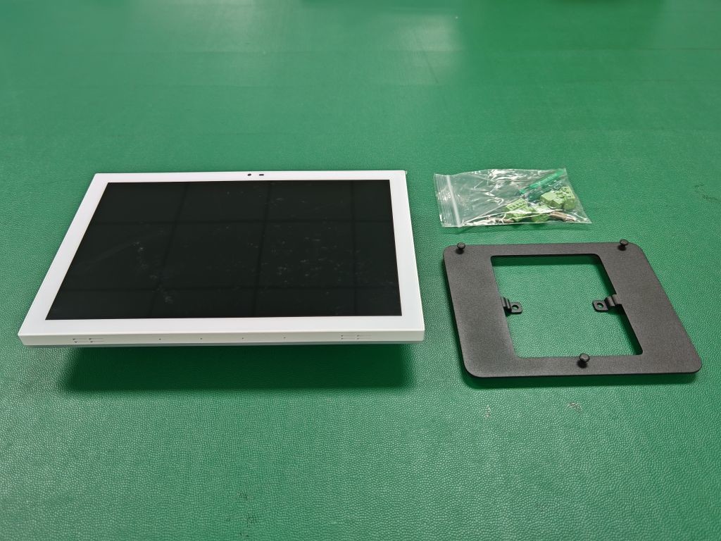 White Color 10 inch Android Wall Mount Touch Tablet RJ45 Power Over Ethernet with LED Light bar Temperature Sensor Multi ports