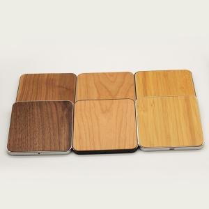 Wholesale 10W Qi Wireless Wooden Phone Charger Square Shape with Aluminium Alloy Base from china suppliers