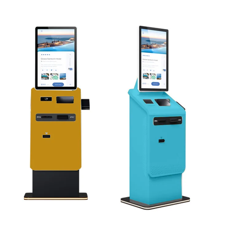 FHD Resolution Thermal Printer Self Ordering Kiosk Desktop Installation