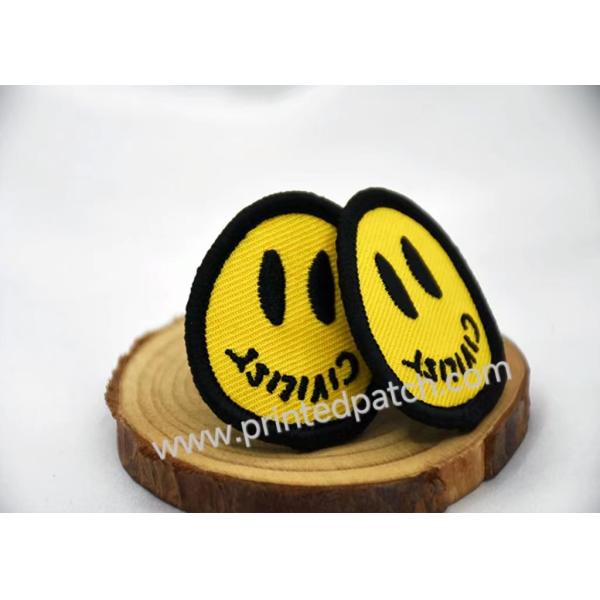 40mm Hooked Velcro Custom Embroidered Patches For Clothing Badges