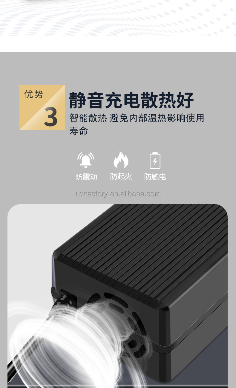 ABS Electric Vehicle Lead Acid Battery Charger for E-bike Scooter 72V 60V 48V 84V 20Ah Automatic Pulse Intelligent