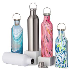 Wholesale Eco-Friendly Double Wall Custom Logo Wide Mouth Vacuum Insulated Drink Sport Stainless Steel Water Bottles from china suppliers