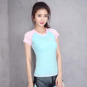 Wholesale CPG Global Spring Summer Women Polyester Sexy Slim Fit Short Sleeves Round Collar Gym Running Sports T-Shirts S-L S68 from china suppliers