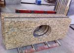 Giallo Ornamental Granite Bathroom Vanity Tops With Oval Sink Hole