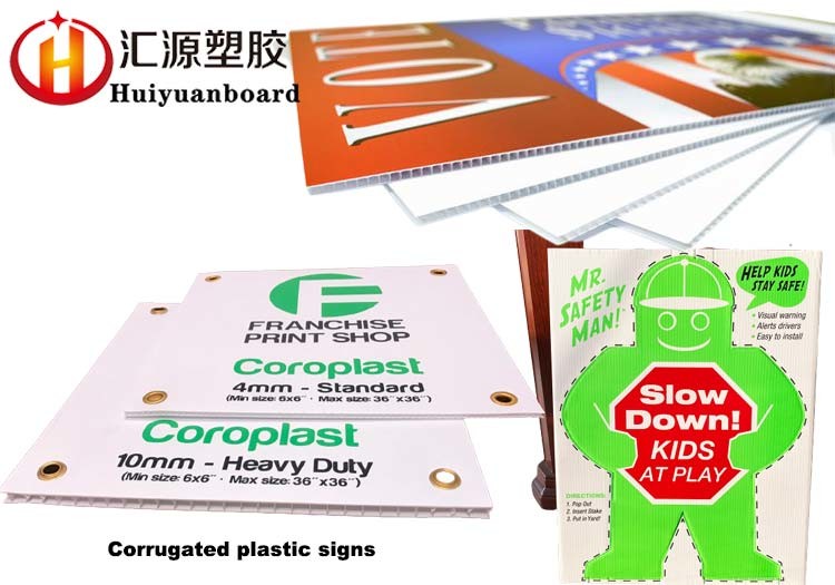 Silk Printing Eco Friendly Corrugated Plastic Signs In Advertising