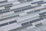 Bliss Iceland Linear Glass And Marble Mosaic Tile , Recycled Bathroom Glass