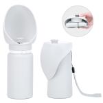 Outdoor 550ml 19oz Dog Water Bottle Dispenser White Collapsible Dog Water Feeder