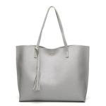 Nylon Womens Black Tote Handbag , 360mm X 300mm Leather Shoulder Tote Bag