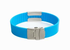 Wholesale QR Silicone Medical ID Bracelets Metal Plate Engraved With Metal Clasp from china suppliers