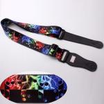Black White Leather Guitar Strap , Vintage Leather Guitar Strap For Guitar