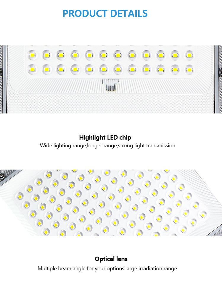 KCD Aluminum Dusk To Dawn White Deamable Brightest Solar Flood Lamp Garden Solar Flood Lights IP67 100w Motion Sensor