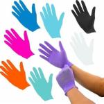 White Black Pink Purple Green Blue Nitrile Examination Gloves with ASTM D3578