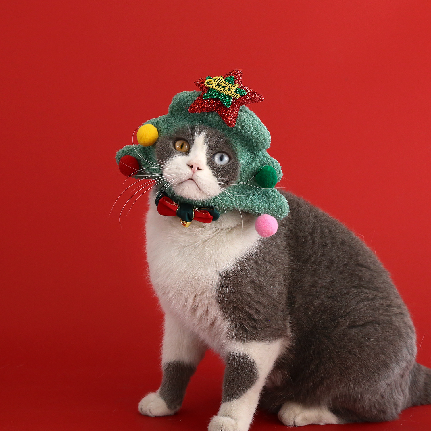 Pet Hat Santa Claus Headgear Carton Christmas Tree Design Cat Accessories Season
