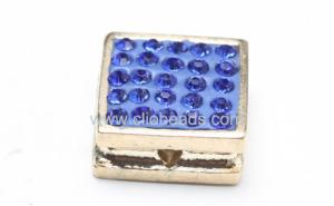Wholesale Fashion Blue Crystal Pave Alloy Square Beads 12mm Jewelry Beads Findings AL15273 from china suppliers