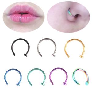 Wholesale Fake Nose Ring Lip Ring C Clip Kylie lip Piercing Burun Nose Rings Hoop for Women Neuspiercing Body Jewelry from china suppliers