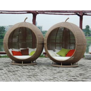 Wholesale Powder Coated Outdoor Furniture Apple Style Rattan Weaving Sofa for Backyard Relaxation from china suppliers