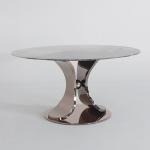 Rose Gold Base Marble Top Table With Metal Legs For Dining Room
