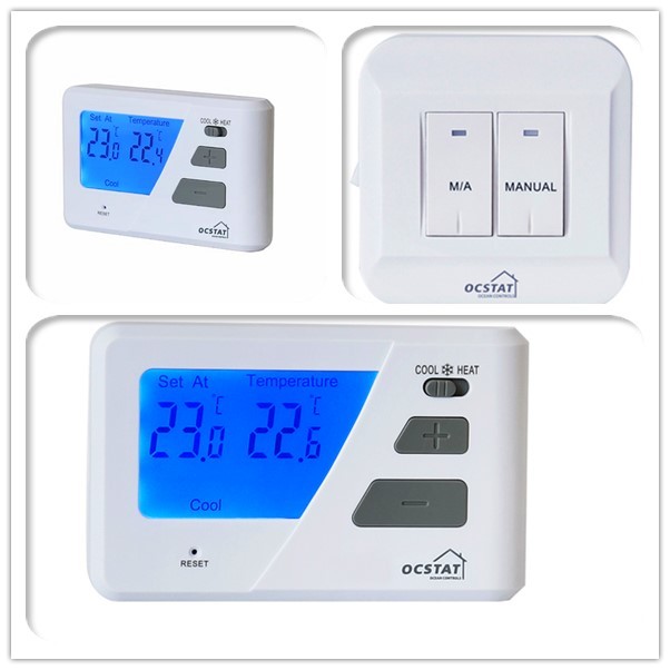 Backlight Wireless Boiler Wired Room Thermostat With NTC Sensor ROHS