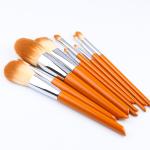 Aluminum Durable Ferrule Ten Makeup Brushes Set Vegan Synthetic Fibers High