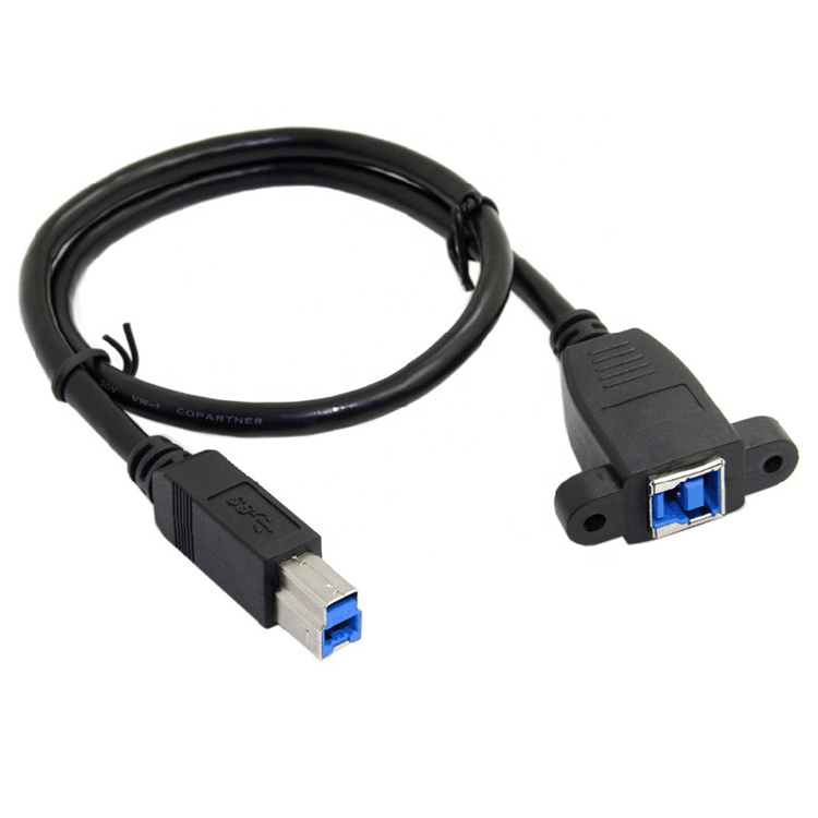 Screw Locking Micro Type C RJ45 Ethernet Male Female USB Panel Mount Cable