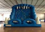Blue Rock Climbing Bounce House 6 X 4m Commercial Inflatable Ladder Climb