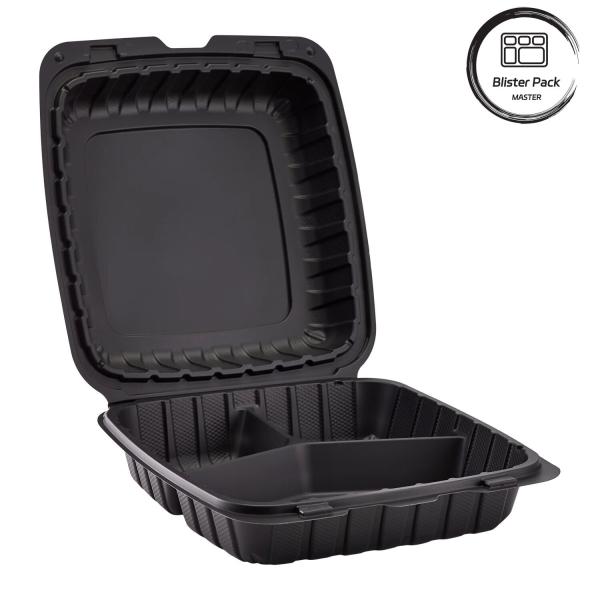 3 Compartment Thermoforming Plastic Take Out Container Square For Fast Food /