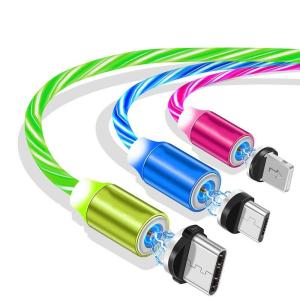 Wholesale Pogo Pin Luminous LED Lighting Magnetic USB Charging Cable for Cell Phones from china suppliers