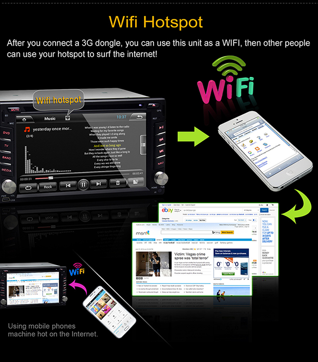 Ouchuangbo Auto Radio Player for Universal Car DVD Android 4.2 Sat Navigation Stereo System OCB-2812B