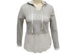 Lightweight Grey Ladies Zip Up Hoodies , 100% Cotton Womens Zip Up Sweatshirts