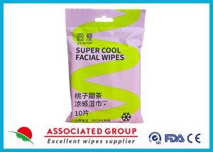 Wholesale ISO 9001 Certified Yuanai Peach Sweet Tea Cooling Wipes Hypoallergenic Adult Wipes 15*20cm from china suppliers