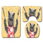 Creative Cute Cat Toilet Mat Set Personalized Dog Toilet Tank Cover Set