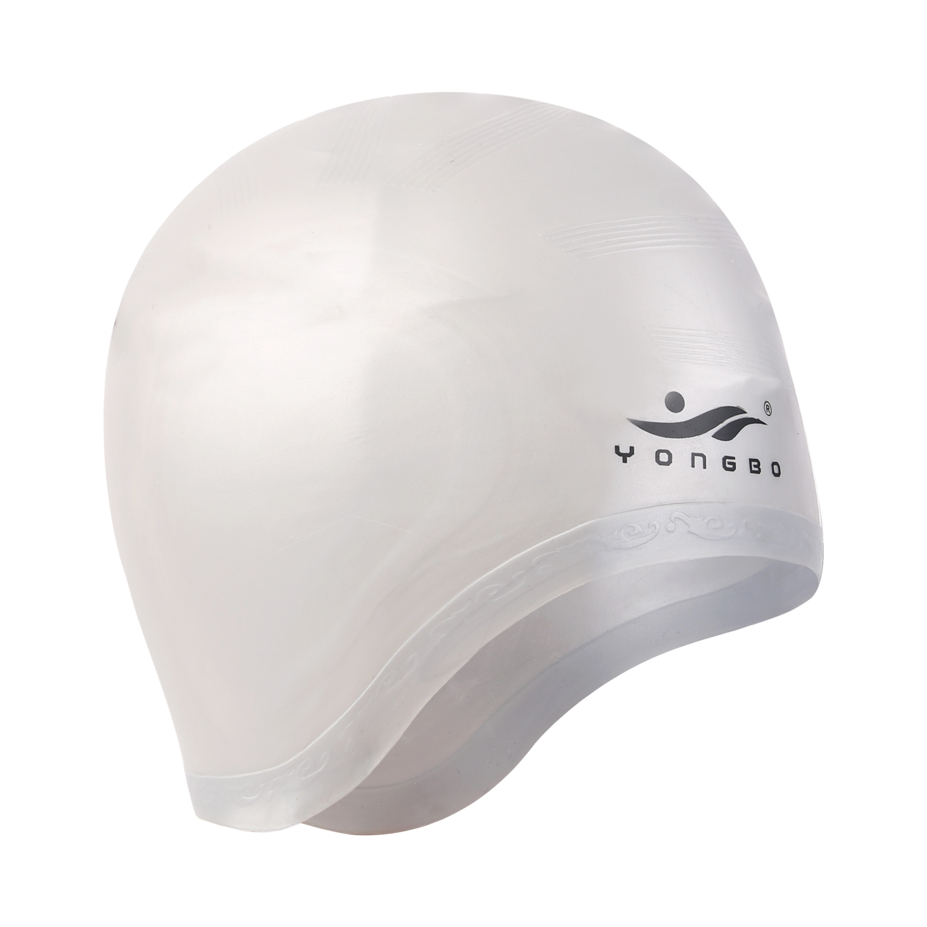 Women Men Kids Swimming Swimming Pool Water Sport Waterproof Silicone Diving Swimming Cap Long Hair Protection Ear Cup S