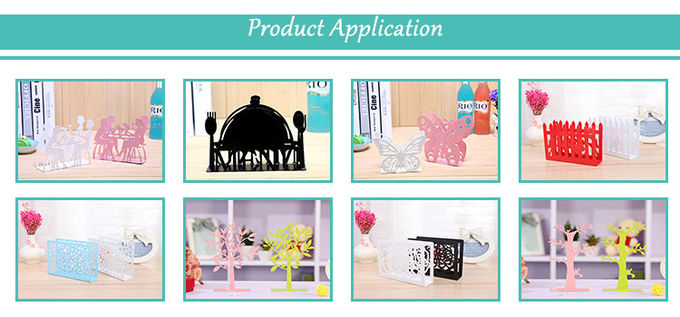 Eco Friendly Black Metal Napkin Holder Creative Design For Coffee Shops / Office 2