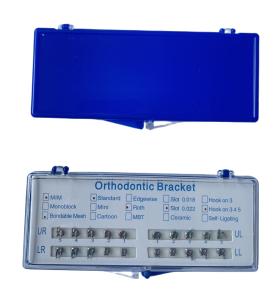 Wholesale Bondable Stainless Steel Metal Orthodontic Bracket Crystal Sapphire Braces ALS Dental Supplies from china suppliers
