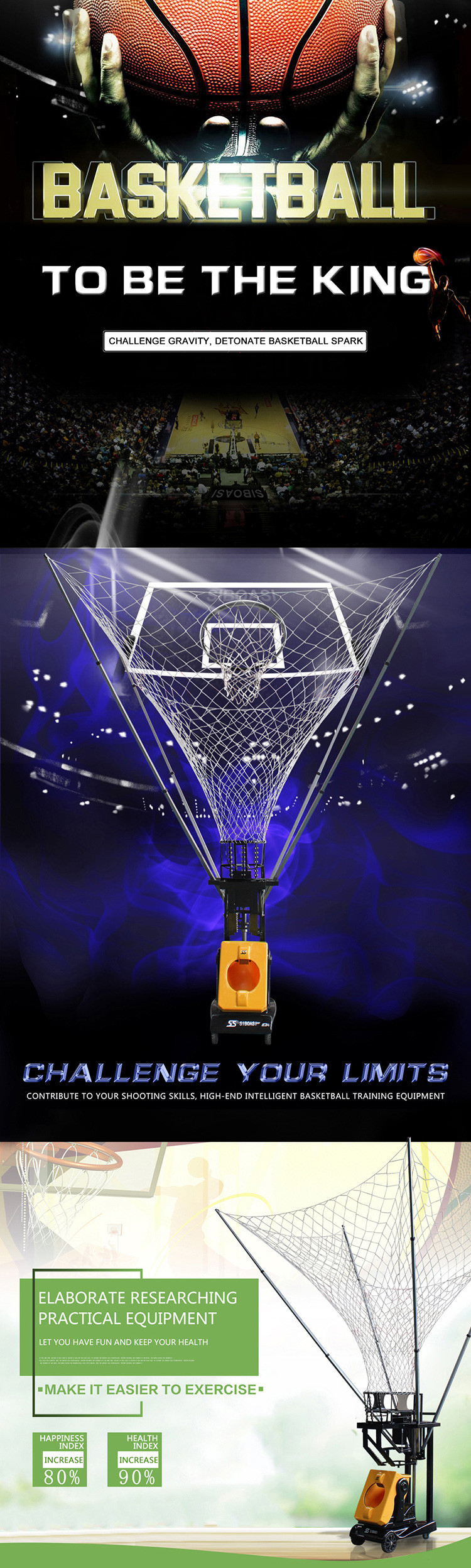 Siboasi Portable Intelligent Basketball Shooting Machine For School Club