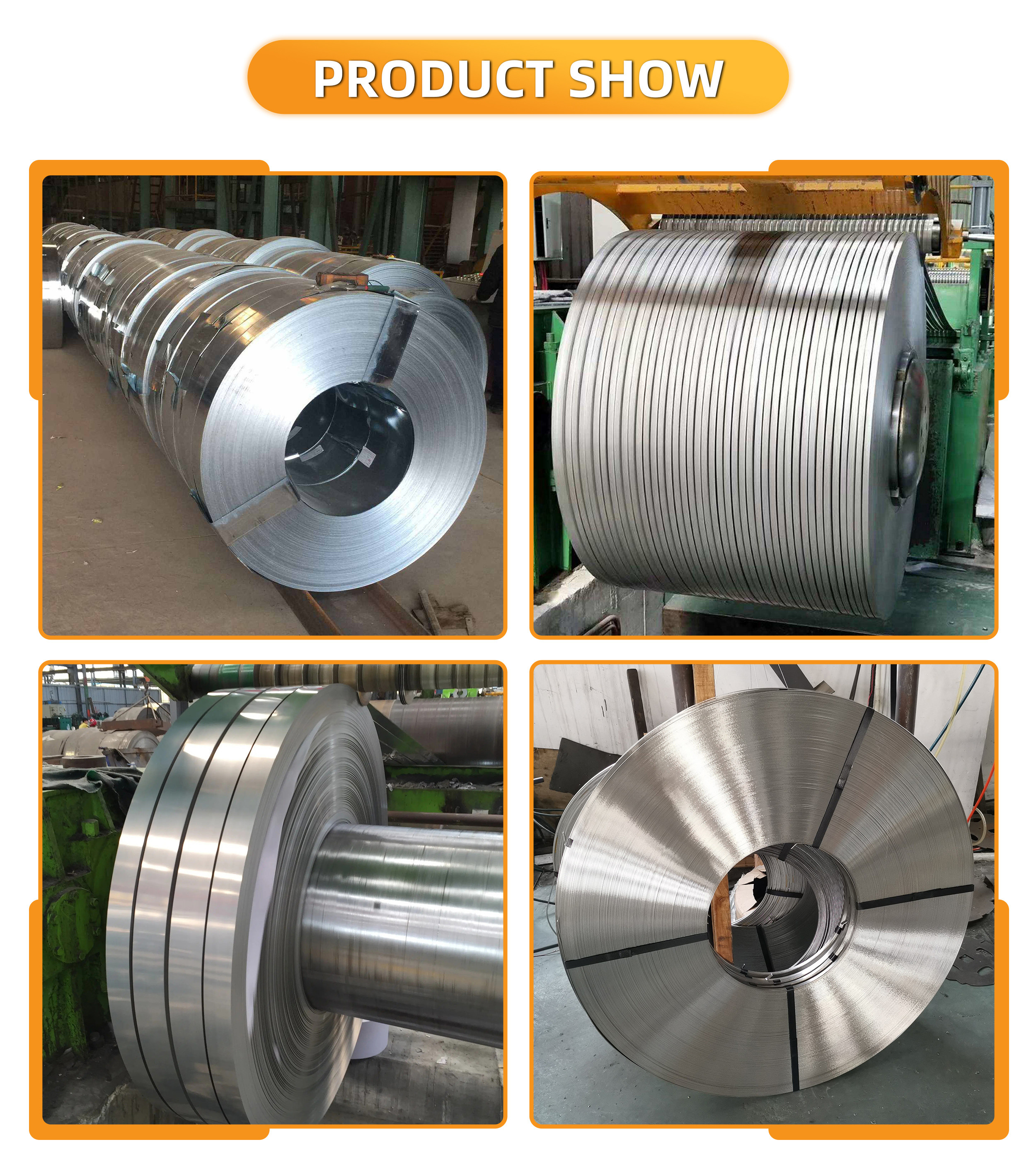 0.1mm - 4.0mm Stainless Steel Strip Coil Cold Rolled 2D 2B BA 8K Surface