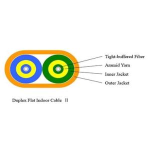 Wholesale Indoor Duplex Flat Fiber Optic Cable 3.0mm Single Mode Optical Cable G652 / G655 / G657 from china suppliers