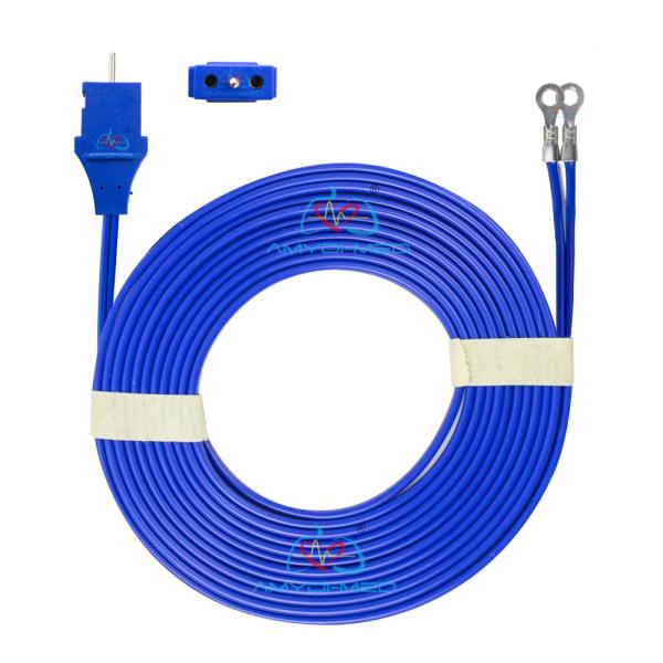 Blue PVC ESU Cable 2.3 Copper Tube To 3.2 Round Terminal Disposable Electrosurgi