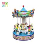 Indoor Fiberglass Material Coin Operated Carousel Ride 6 Seats For Kids