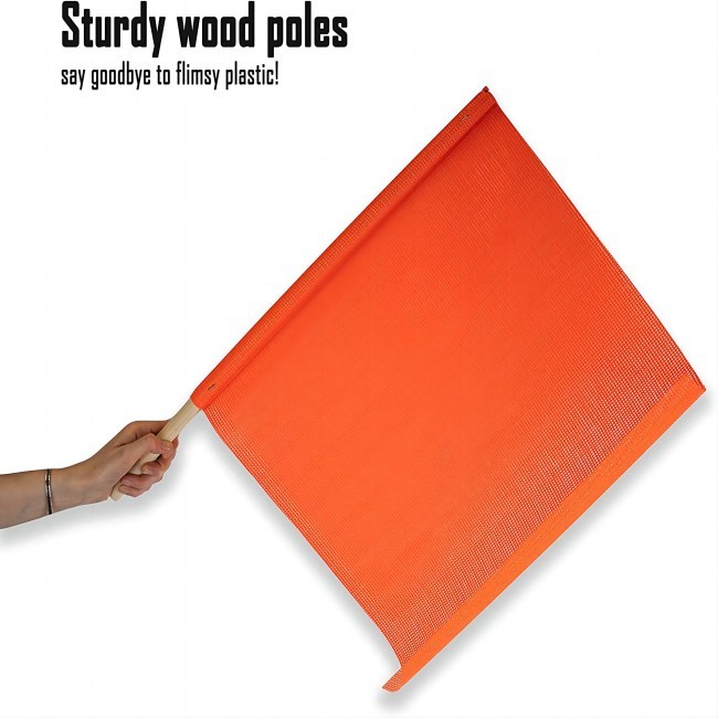 High Visiblity Orange Road Safety Flags Garden Flag Pole For Truck Loads Towing