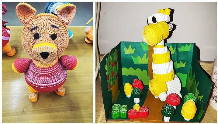 Colorful craft corrugated quilling paper for DIY toys / handcraft kids hand-craft diy material A4 size customer size