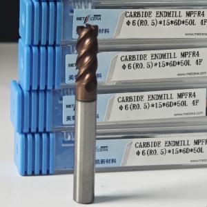 Wholesale Solid Carbide Universal Cutting End Mills 4 Flutes Round Nose Mill 6mm Φ6 R0.5 X15x6Dx50mm For Pre-hardened Steel Workpiece from china suppliers