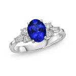 925 Sterling Silver 14K Gold Jewelry Tanzanite Ring Round Brilliant Cut