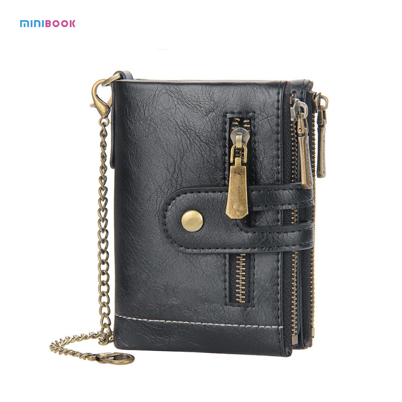 Minibook Fashion Men's Credit Card Coin Bag Short Wallet with Customized Logo and Style